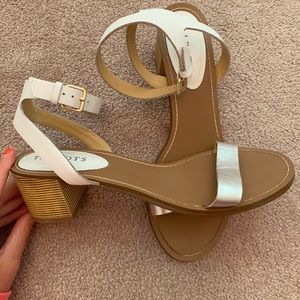 Talbots Silver/White Heels